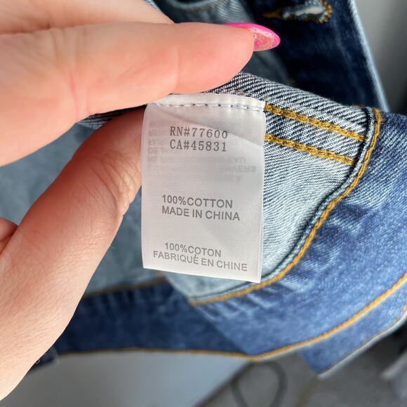 NWT Sandrine Rose Free People Oversized Embroidered Denim Jean Jacket Shacket S - Picture 9 of 13